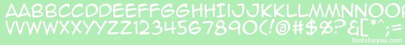 Animeace2Reg Font – White Fonts on Green Background