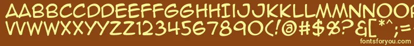 Шрифт Animeace2Reg – жёлтые шрифты на коричневом фоне