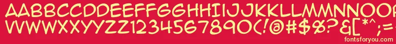 Animeace2Reg Font – Yellow Fonts on Red Background