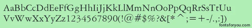 AmericanGaramondBt Font – Black Fonts on Green Background