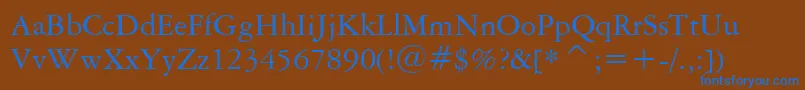 AmericanGaramondBt Font – Blue Fonts on Brown Background