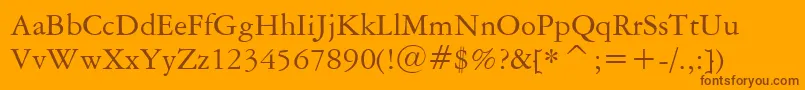 AmericanGaramondBt Font – Brown Fonts on Orange Background