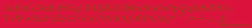 AmericanGaramondBt Font – Brown Fonts on Red Background