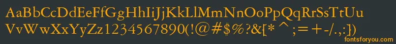 AmericanGaramondBt Font – Orange Fonts on Black Background