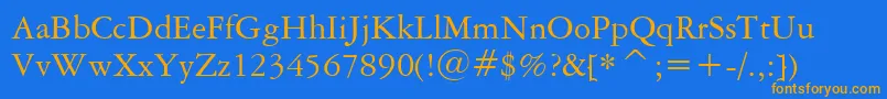 AmericanGaramondBt Font – Orange Fonts on Blue Background
