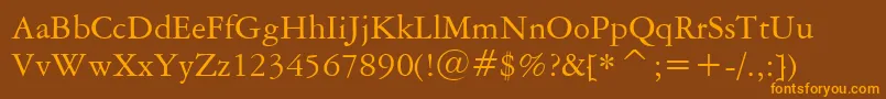 AmericanGaramondBt Font – Orange Fonts on Brown Background