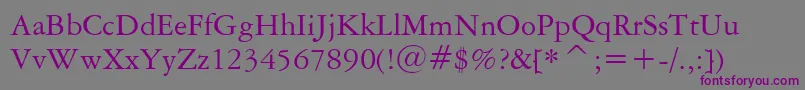 AmericanGaramondBt Font – Purple Fonts on Gray Background