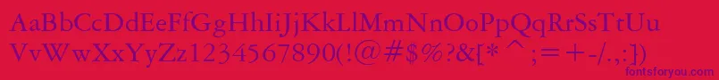 AmericanGaramondBt Font – Purple Fonts on Red Background