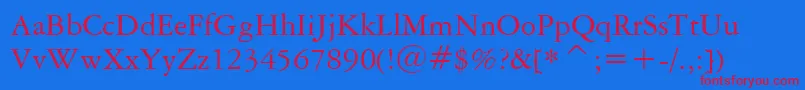 AmericanGaramondBt Font – Red Fonts on Blue Background