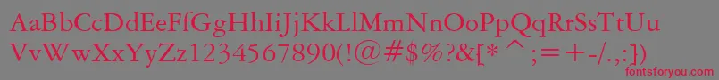 AmericanGaramondBt Font – Red Fonts on Gray Background
