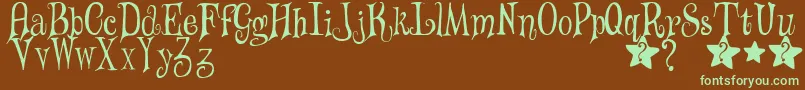 WizardsMagic Font – Green Fonts on Brown Background