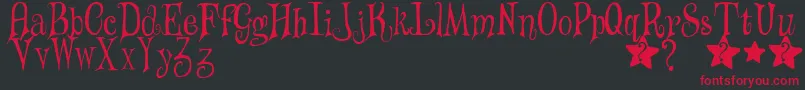 フォントWizardsMagic – 黒い背景に赤い文字