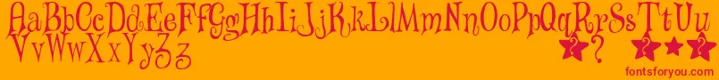 フォントWizardsMagic – オレンジの背景に赤い文字