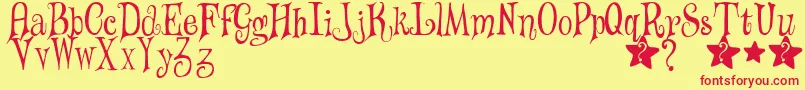 WizardsMagic Font – Red Fonts on Yellow Background