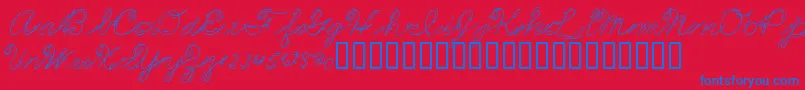 PremiersMotsScript Font – Blue Fonts on Red Background