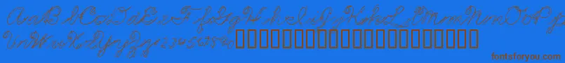 PremiersMotsScript Font – Brown Fonts on Blue Background