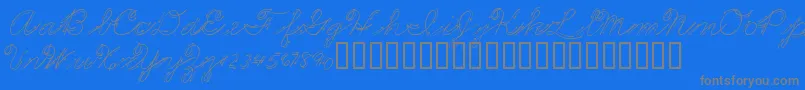 PremiersMotsScript-Schriftart – Graue Schriften auf blauem Hintergrund