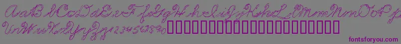 PremiersMotsScript Font – Purple Fonts on Gray Background