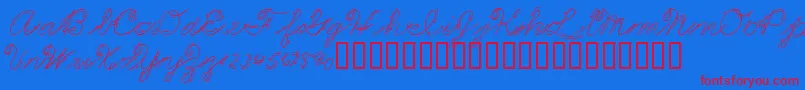 Police PremiersMotsScript – polices rouges sur fond bleu
