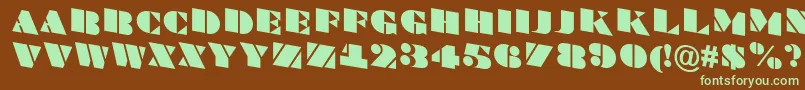 BraggatitulspdnRegular Font – Green Fonts on Brown Background