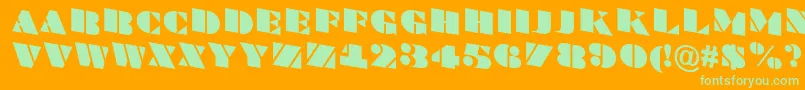 BraggatitulspdnRegular-Schriftart – Grüne Schriften auf orangefarbenem Hintergrund