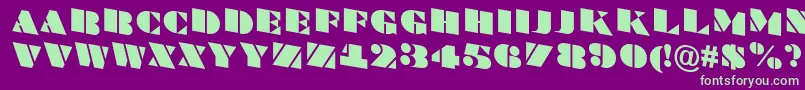 BraggatitulspdnRegular Font – Green Fonts on Purple Background