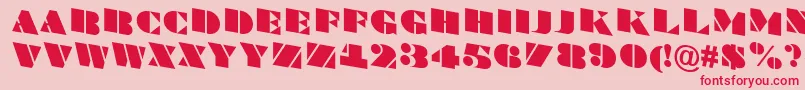 Fonte BraggatitulspdnRegular – fontes vermelhas em um fundo rosa
