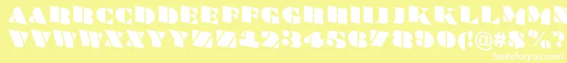 BraggatitulspdnRegular-Schriftart – Weiße Schriften auf gelbem Hintergrund
