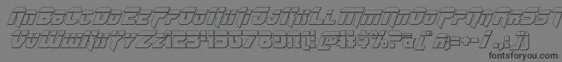 Omegaforcebulletital12 Font – Black Fonts on Gray Background
