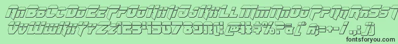 Omegaforcebulletital12 Font – Black Fonts on Green Background