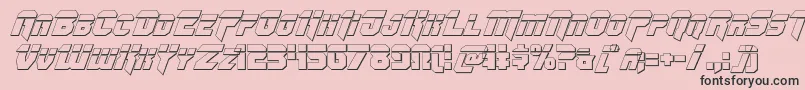 フォントOmegaforcebulletital12 – ピンクの背景に黒い文字