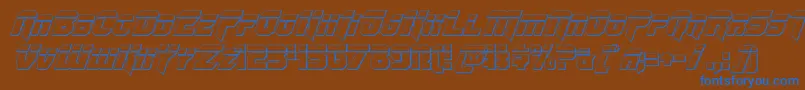 Omegaforcebulletital12 Font – Blue Fonts on Brown Background