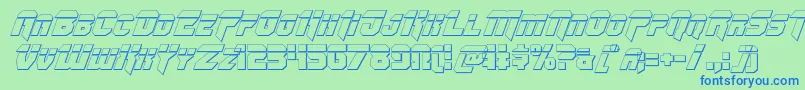 Omegaforcebulletital12 Font – Blue Fonts on Green Background