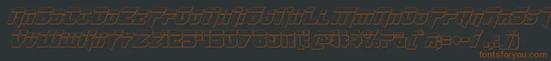 フォントOmegaforcebulletital12 – 黒い背景に茶色のフォント