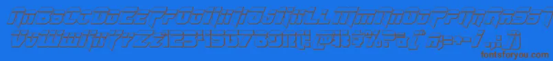 Weitere Informationen zur Omegaforcebulletital12-Schriftart Omegaforcebulletital12-Schriftart – Braune Schriften auf blauem Hintergrund