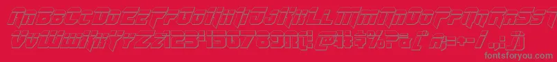 Omegaforcebulletital12 Font – Gray Fonts on Red Background