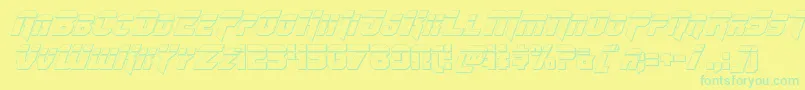Omegaforcebulletital12 Font – Green Fonts on Yellow Background