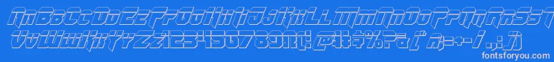 Omegaforcebulletital12 Font – Pink Fonts on Blue Background