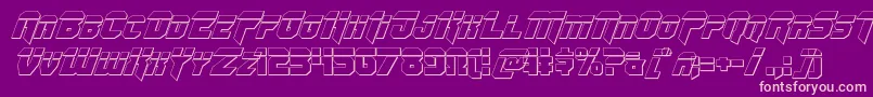 Omegaforcebulletital12 Font – Pink Fonts on Purple Background
