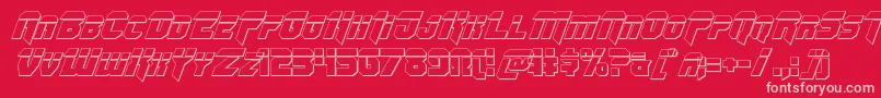 Omegaforcebulletital12 Font – Pink Fonts on Red Background
