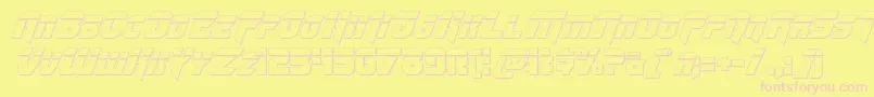 Omegaforcebulletital12 Font – Pink Fonts on Yellow Background