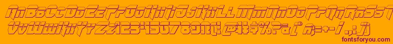 Omegaforcebulletital12 Font – Purple Fonts on Orange Background