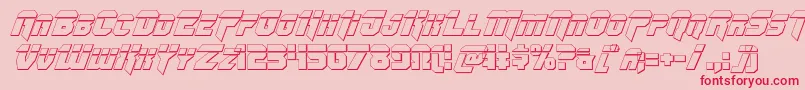 Omegaforcebulletital12 Font – Red Fonts on Pink Background