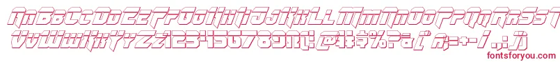 Omegaforcebulletital12 Font – Red Fonts on White Background