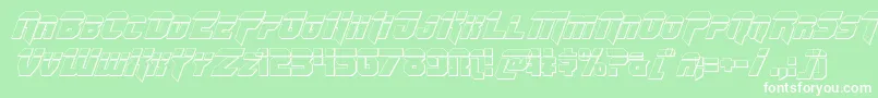 Omegaforcebulletital12 Font – White Fonts on Green Background
