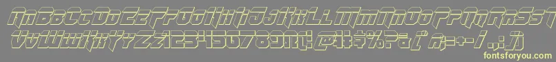 Omegaforcebulletital12 Font – Yellow Fonts on Gray Background