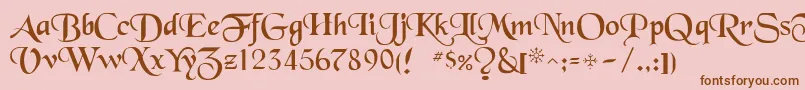 BlueMoon Font – Brown Fonts on Pink Background