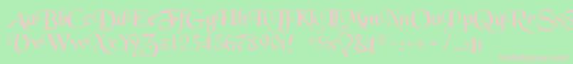 BlueMoon-fontti – vaaleanpunaiset fontit vihreällä taustalla
