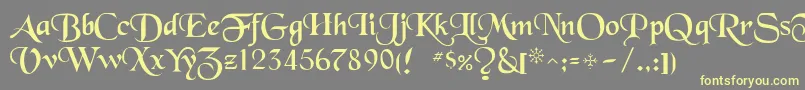 BlueMoon-fontti – keltaiset fontit harmaalla taustalla