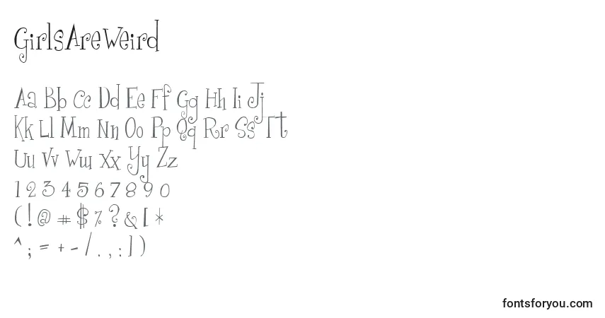 GirlsAreWeird Font – alphabet, numbers, special characters
